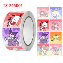 Sanrio 500Pcs/Roll Sticker Kawaii  Hello  Cartoon Kitty Cat Kids Reward Stickers Gift Decoration Decals Toys(Some Parts May Be Random)