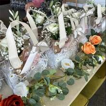 1 件，PVC 礼品袋（不含丝带），可爱雏菊图案手柄礼品包装袋，适用于婚礼礼品、促销、小型企业用品、购物袋、派对袋、婚礼生日派对礼品袋、工艺手提袋、派对礼品、生日装饰品、圣诞节情人节 - 米色 - 查看 5