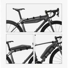ROCKBROS Bike Front Tube Frame Bag Waterproof Lengthed 1.5L Triangle Pouch Double Zipper MTB Bike Top Tube Bag - Grey - View 6