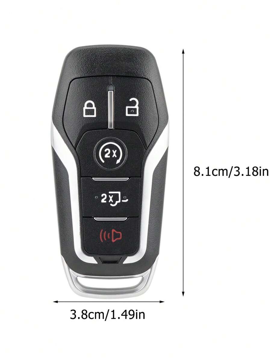 5 Buttons Smart Remote Car Key Fob Shell Case Replacement Uncut Blade