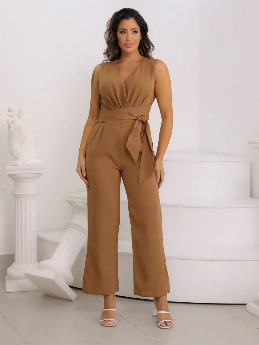 Women Jumpsuits - 棕色 - 查看 1