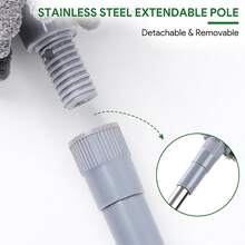 Feather Duster For Cleaning Extendable Dusters 30-100 Inch Telescopic Extension Pole Blind Cleaner Long Handled Microfiber Chenille Duster For Cobwebs High Ceilings Cars Furniture Clean - Grey - View 4