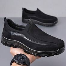 男士休閒開車鞋,春夏新品,易穿平底便鞋,透氣輕盈的商務休閒鞋 - 黑色 - 查看 2