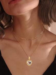 1pc Personalized Photo Bracelet Pendant, Gift For Mother, Daughter, Girlfriend, Wife, Best Friend, Includes Photo Necklace Pendant, Photo Anklet Pendant, And Heart/Round Pendant Beads - Black - View 2