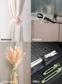 硅膠電纜捆綁器,適用於手機充電器,電腦,耳機,可重複使用的硅膠電纜帶,適用於辦公室、家庭、廚房、學校（多色）