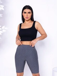 Women Sports Shorts - 灰色 - 查看 4