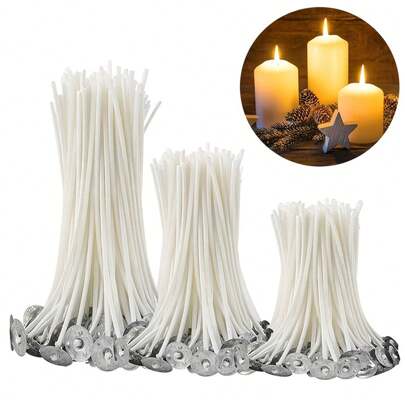 50pcs 1.02-7.87inch Candle Wicks Smokeless Wax Core For DIY Candle Making Pre-Waxed Wicks Party Supplies