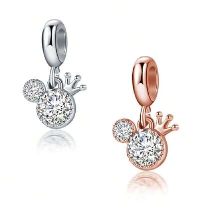 1pc Fashionable & Cute Cartoon Crown Pendant For Diy Bracelet, Necklace ,Earrings And Keychain Craft Accessories