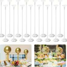 1/10sets, Balloon Stick Stand, Balloon Sticks Holder With Base For Table Desktop Centerpiece Balloon Holder For Birthday Party, Wedding Shower And Anniversary Decoration,Christmas - Multicolor - View 1