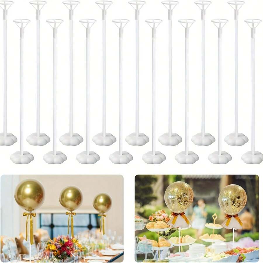 1/10sets, Balloon Stick Stand, Balloon Sticks Holder With Base For Table Desktop Centerpiece Balloon Holder For Birthday Party, Wedding Shower And Anniversary Decoration,Christmas - Multicolor - View 1