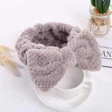 1 Miếng Đàn hồi Flannel Bowknot Dây buộc tóc Đối với Trang điểm , Mặt Rửa , Phòng tắm Sử dụng - Nhiều màu - Xem 4
