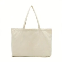 2/4/6/8/10 Peças Sacolas de Lona Branca, Sacolas de Presente para Reunião Anual, Design DIY, Minimalista Elegante, Sacolas de Presente para Damas de Honra e Casamento, Bolsas de Cosméticos, Bolsas de Viagem Simples, Bolsas de Maquiagem de Viagem de Grande Capacidade: O Companheiro Perfeito para a Beleza ao Ar Livre! Adequado para Casamentos, Aniversários, Praias e Feriados, O Melhor Presente para Família e Amigos. Esta Sacola Grande é Adequada para Estudantes, Volta às Aulas e Professores. É um Design Inovador, de Grande Capacidade, Sacola de Armazenamento Casual Portátil, Uma Sacola de Compras Ideal. - Bege - Visão 8