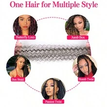 Afro Twist Hair 16 Inch 1 Pack, Springy Afro Twist Hair Pre Fluffed Spring Twist Hair Pre Stretched Wrapping Hair For Soft Locs Hair Extensions - Coffee Brown - View 10