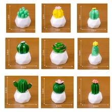 3入組娃娃屋人造迷你盆栽植物雕塑小仙人掌盆栽娃娃屋迷你多肉植物假花盆模擬植物適用於迷你花園娃娃屋戶外裝飾禮品 - 粉色 - 查看 3