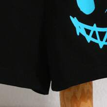 Young Boy Summer Set: Sleeveless Expression Printed Vest And Shorts