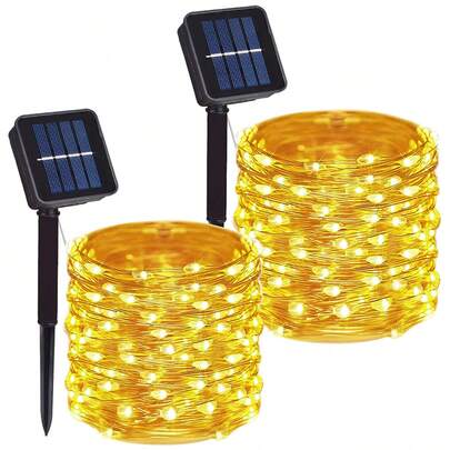 Outdoor Solar String Lights, Copper Wire Solar String Lights, Solar Christmas Lights, Suitable For Garden/Camping/Wedding/Yard/Patio Decor