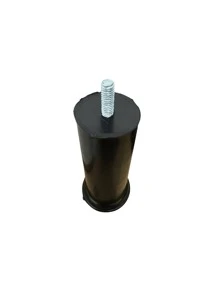 Kit 6 Pés para cama box de solteiro/casal/queen/king 4 pés fixos e 2 com rodinhas de plástico Preto ou Cromado - Preto - Visão 3