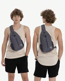 WATERFLY Crossbody Sling Backpack Sling Bag Travel Hiking Chest Bag Daypack - Dark Grey - View 6