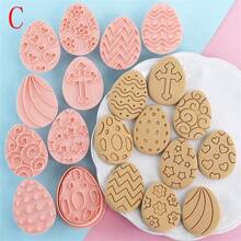 8pcs Easter Cookie Cutter Set, Cartoon Rabbit & Egg Shape Biscuit Mold Fondant Baking Molds - Pink - View 10