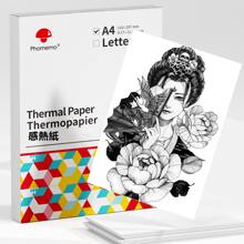 Phomemo 1 Pack A4 Size Thermal Paper For M08/M832/M833/M834/P831- 1 Pack A4 Paper With 100 Sheets Thermal Label Paper Inside, A4 Size, 8.27" X 11.69"/ 210mm X 297mm, Black On White Print Out, Inkless Thermal Paper For Business Use/ Office/ Construction/ Blueprint/ Home - White - View 2