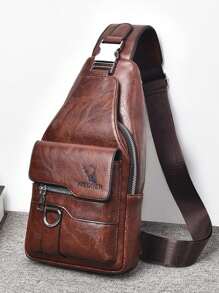 WEIXIER 2 件单肩包斜挎包手提包钱包卡包腰包胸包学生包，PU 材质，大容量，耳机插孔，休闲简约风格圣诞包冬季圣诞礼物腰包腰包礼物学校用品钱包侧包腰带新生活用品学生男士必需品钱包必需品商务小包身包父亲节礼物 - 酒紅色 - 查看 4