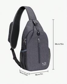 WATERFLY Crossbody Sling Backpack Sling Bag Travel Hiking Chest Bag Daypack - Dark Grey - View 2
