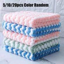 5/10/20Pcs/Set Color Random Micro Fiber Cleaning Cloth Rags Water Absorption Non-Stick Oil Washing Kitchen Towel Household Tools Cleaning Wiping Tools,Garden Tools