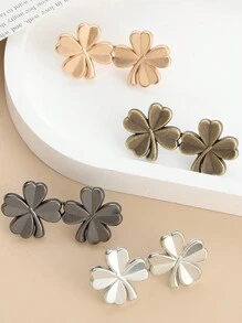 1 Pieza Cinturón Ajustable Invisible De Trébol De La Suerte Con Botones Desmontables Sin Costuras, Cinturón De Flores Pequeñas Con Herramienta De Reducción De Cintura Para Decoración Y Ajuste De Cintura, Hebilla De Cinturón Para Pantalones Vaqueros