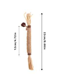 1入組貓咪玩具磨牙棒,緩解焦慮和無聊,耐咬,帶棒,適合小貓咬牙 - 棕色 - 查看 4