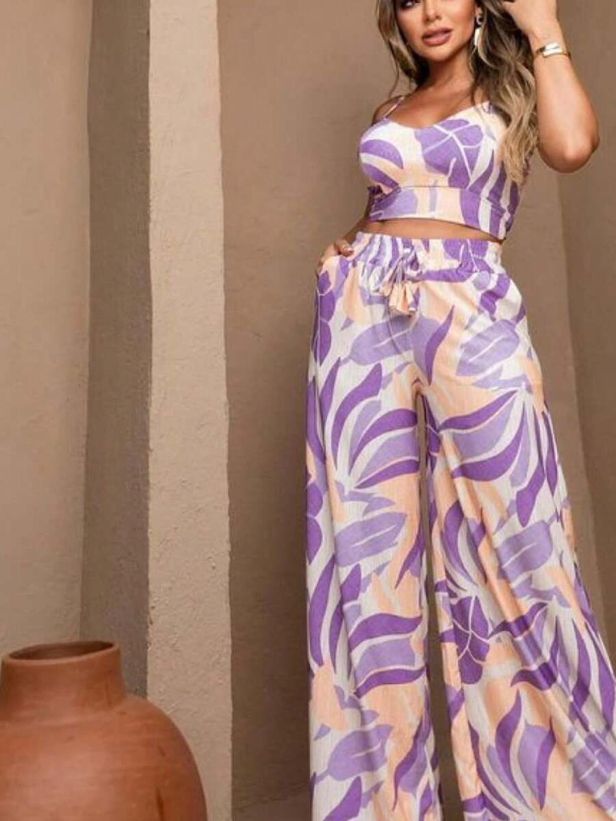 Women Two-Piece Outfits - 紫丁香色 - 查看 1