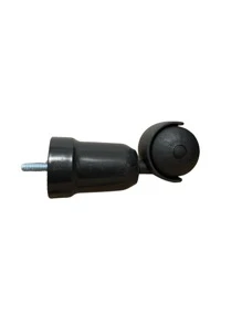 Kit 6 Pés para cama box de solteiro/casal/queen/king 4 pés fixos e 2 com rodinhas de plástico Preto ou Cromado - Preto - Visão 4