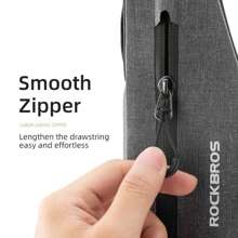 ROCKBROS Bike Front Tube Frame Bag Waterproof Lengthed 1.5L Triangle Pouch Double Zipper MTB Bike Top Tube Bag - Grey - View 7