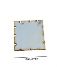 北歐風格保溫杯墊,可放咖啡、首飾和用於桌面裝飾,由天然大理石製成,有金邊 - 彩色 - 查看 5