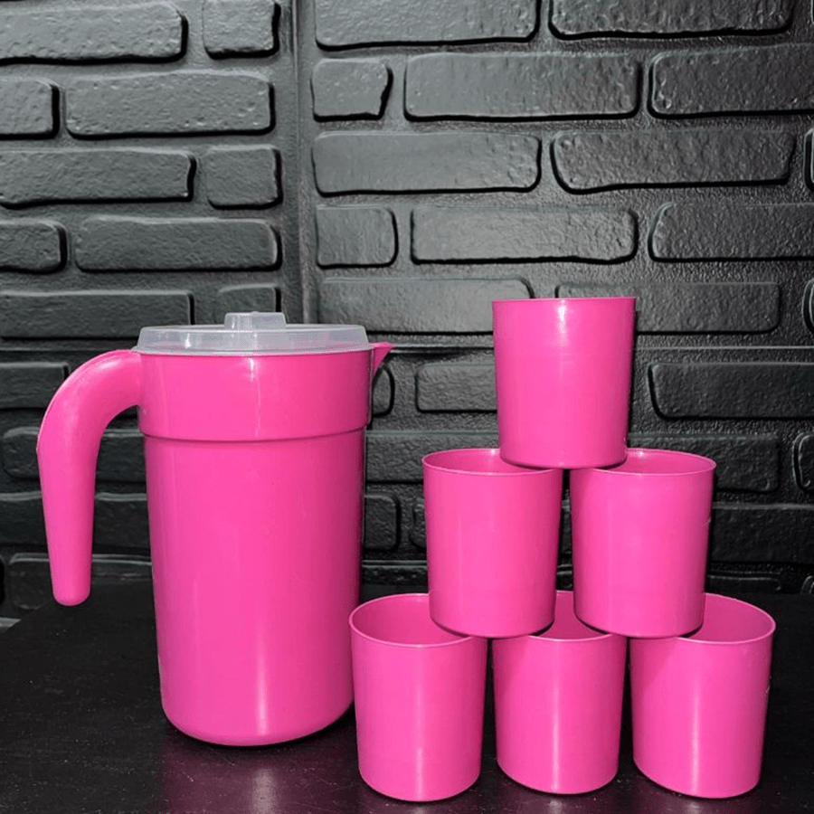 Jarra de Suco 2L + 6 Copos de 200ml Ecologica Cozinha Multiuso