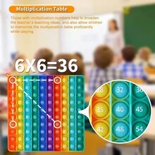 12x12 Multiplication Table Toy Game Desk, Rainbow Bubble And Number Decompression Mathematical Multiplication Learning Toy, Suitable For Children Mathematics Thinking, Early Educational Christmas Gift (12x12 Multiplication Table) - Multicolor - View 7