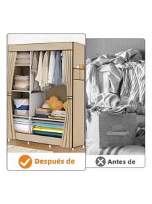 Closet Armable Ropero Pequeño Organizador Para Ropa Portatil FHM_CR-02DP - Gris - Ver 5
