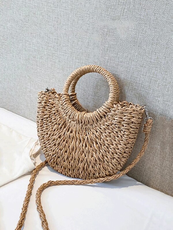Bolso bandolera ligero de media luna tejido, bolso de verano casual para mujer, bolso minimalista, regalo del Día de la Madre para mamá, adolescentes y estudiantes universitarias, perfecto para el colegio, actividades al aire libre, salidas, bolsos de mujer de verano, bolsos de mujer para vacaciones y festivos, bolso de paja, bolsa de playa de paja, artículos de primera necesidad de playa, artículos básicos de playa, bolso de mimbre de moda, bolso de vacaciones de moda para el verano, bolso de vacaciones, combina perfectamente con accesorios de playa para mujer, bolso de vacaciones de moda de verano, bolsos de mujer para vacaciones y festivos, el último bolso de vacaciones
