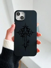 Cross & Stars With Heart Graphic Phone Case Compatible With IPhone11/12/13/14/15/15pro/15 Plus/15 Promax/7plus/8plus/X/Xs Max/Xr/11pro/12pro/13pro/14pro/12mini/13mini/11promax/12promax/13promax/14promax/14plus/6/6s/6plus/7/8/Se&Compatible With Samsung Galaxy/A54/A14/A12/A13/A15/A32/A33/A24/A52S/S20/S21/S22/S23/S24/S23Plus/S24ultra,International Version, Not The Domestic Version - Black - View 2