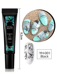 6件套彩色美甲印花凝胶套装，包含黑色、白色、绿色、红色、蓝色、黄色美甲印花板、转印贴纸、美甲配件工具 - 彩色 - 查看 8