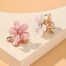10pcs Cute Everyday Floral Crystal Hair Clips, Gift For Girls - Multicolor - View 5
