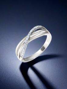 1 Miếng Cổ điển & Thanh tú Sự tréo nhau Thiết kế Của phụ nữ Nhẫn Thích hợp Đối với Mặc hàng ngày - đi qua - Xem 11