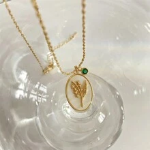 Dây chuyền hoa mừng sinh nhật tháng 12 cổ điển với mặt dây chuyền hình bầu dục hoa 3D Valentine, Mẹ, Mẹ, Ngày của Mẹ, Quà tặng - Vàng - Xem 10