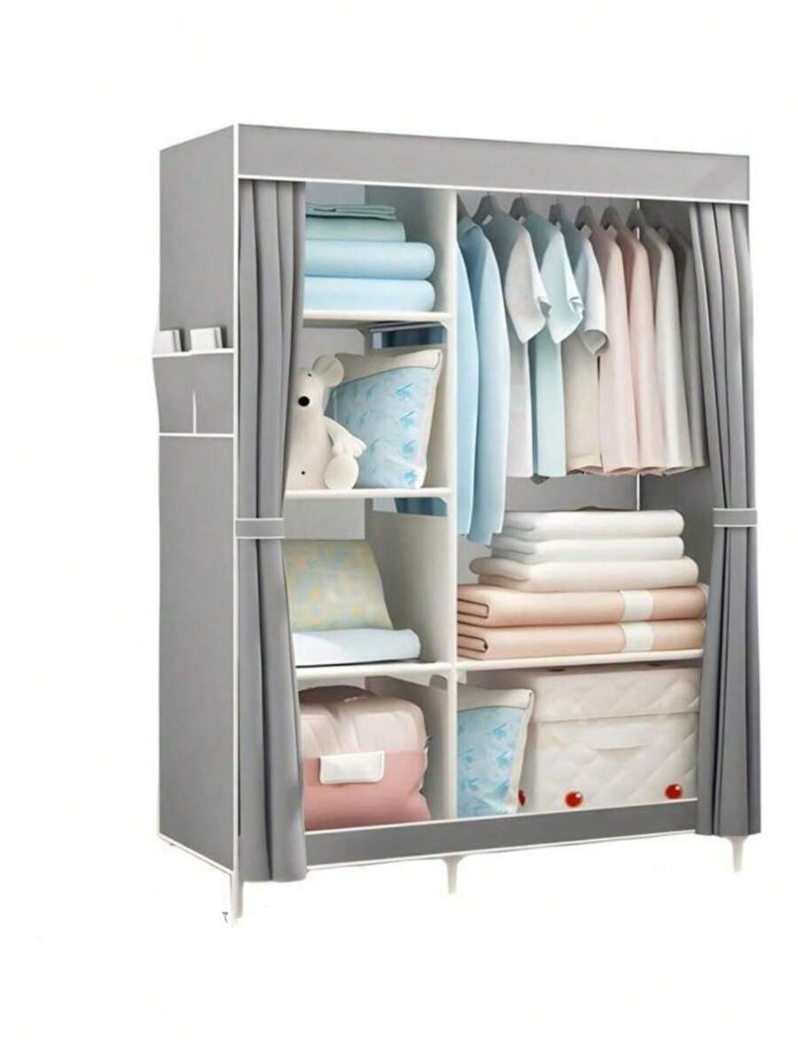 Closet Armable Ropero Pequeño Organizador Para Ropa Portatil FHM_CR-02DP - Gris - Ver 1