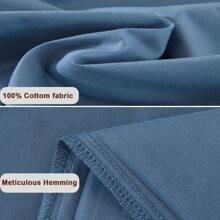 蓝色 2 件装标准枕套，柔软透气枕套，带信封封口