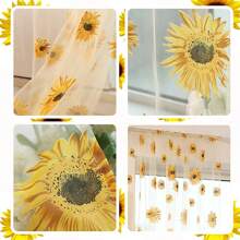 1pc Vintage Flower/Sunflower/Country Style Sail Curtain For Living Room Bay Window(1*2.7m) - 100*270cm - View 3