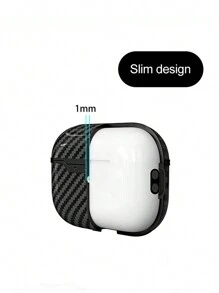 1pc Carbon Fiber Material Apple Earphone Protective Case, Compatible With Apple Earphones 2nd Gen Charging Case