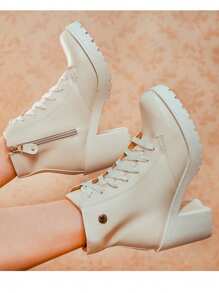 Women Ankle Boots & Booties - Beige - View 1