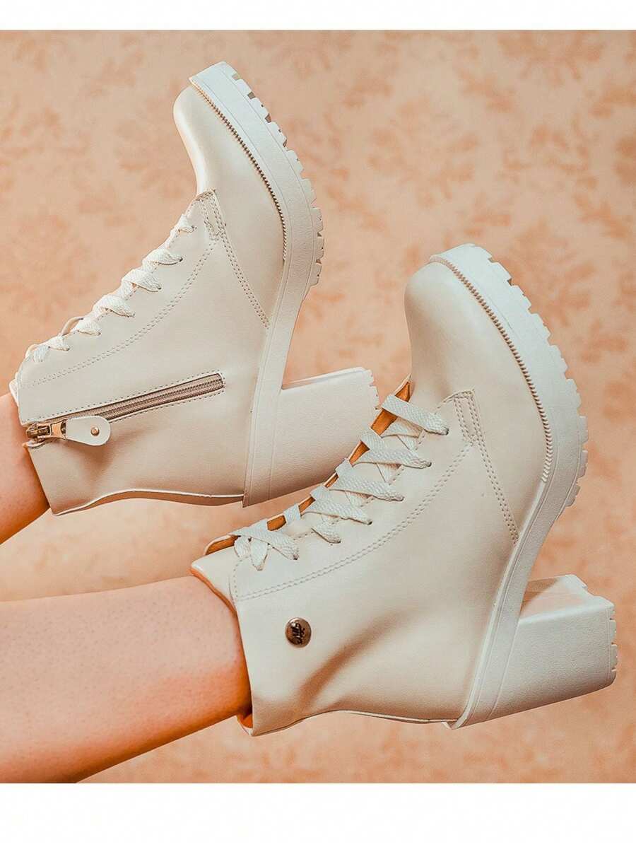 Women Ankle Boots & Booties - Beige - View 1