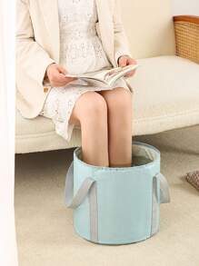 1 chậu ngâm chân có thể gập lại màu ngẫu nhiên, chậu ngâm chân có sưởi ấm di động khi đi du lịch, xô cao quá đầu gối, túi đựng bồn ngâm chân đa năng tại nhà - Nhiều màu - Xem 4