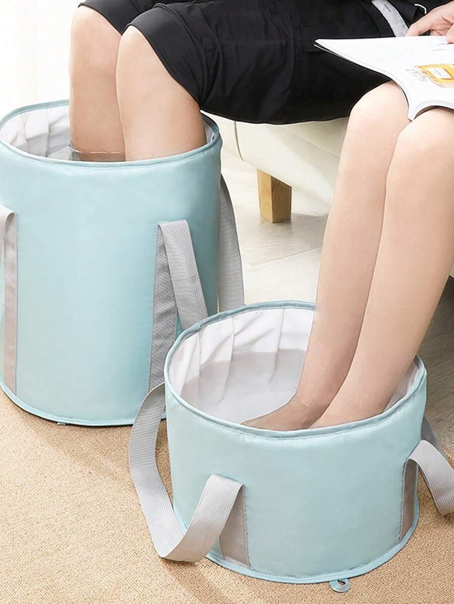 1 chậu ngâm chân có thể gập lại màu ngẫu nhiên, chậu ngâm chân có sưởi ấm di động khi đi du lịch, xô cao quá đầu gối, túi đựng bồn ngâm chân đa năng tại nhà - Nhiều màu - Xem 1